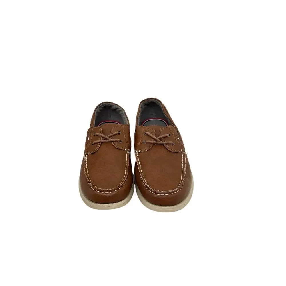 Tommy Hilfiger Shoes Brown Leather Slip On Boat Loafers Size Men's 10.5